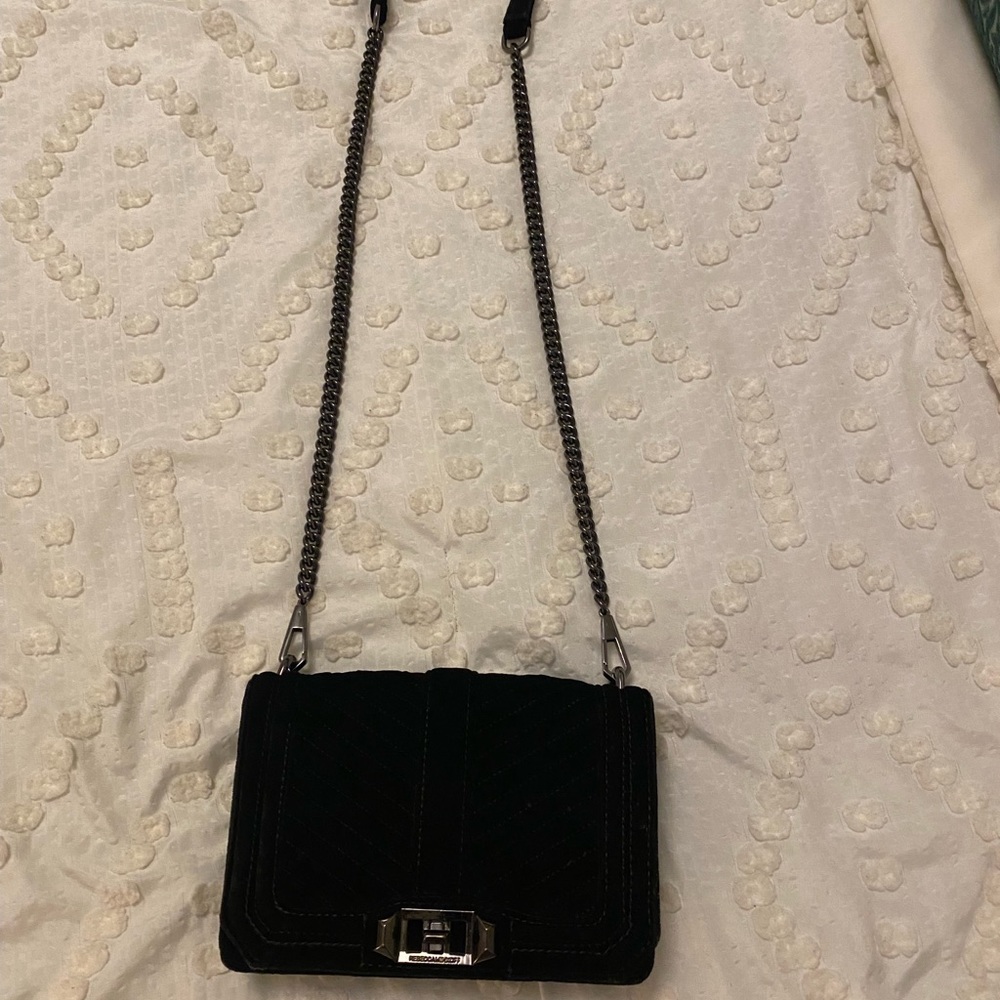 Rebecca Minkoff black velvet crossbody bag